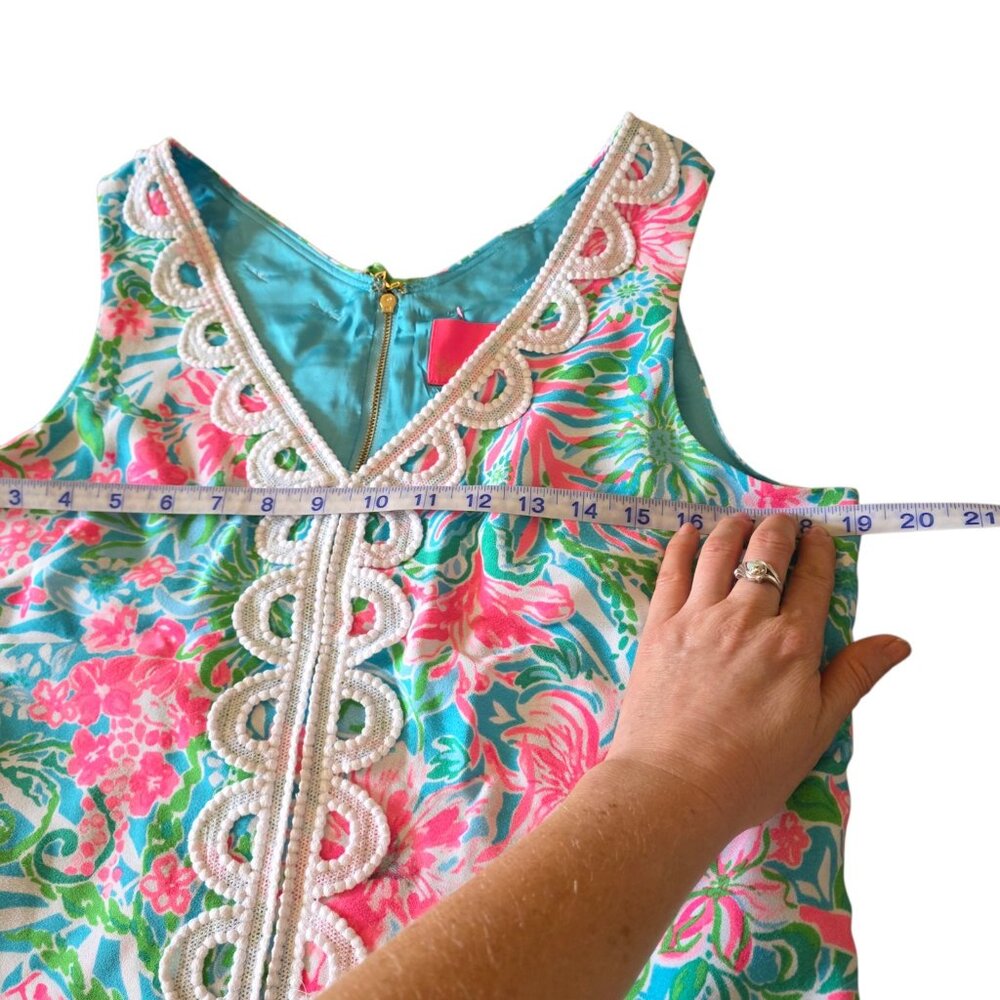 Lilly Pulitzer Ronnie Shift Romper Dress Leaf It Wild Amalfi Blue Size 10 - Picture 13 of 16